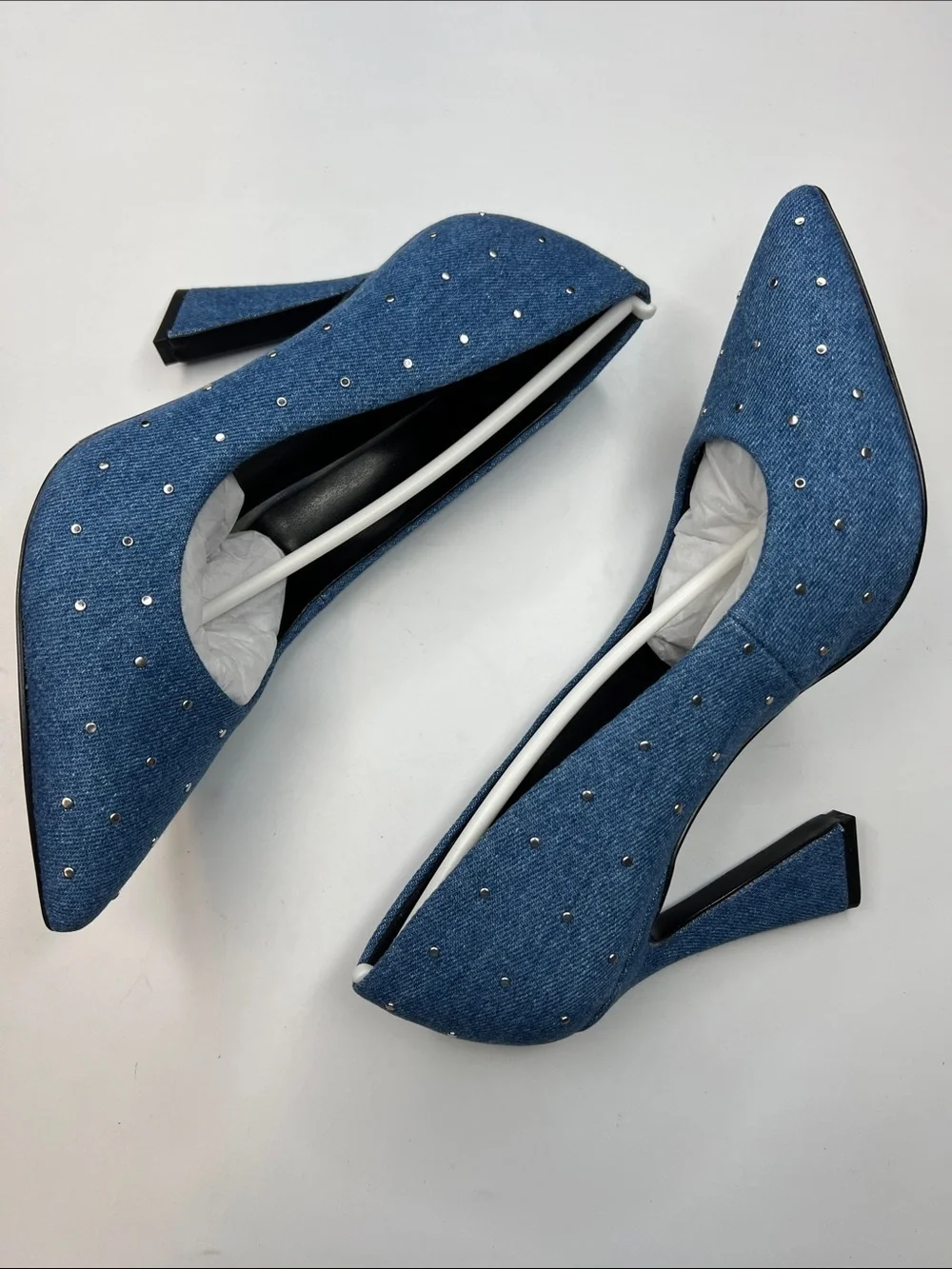 Nine West Women's Tenry Blue Studded Pumps- Size 9M